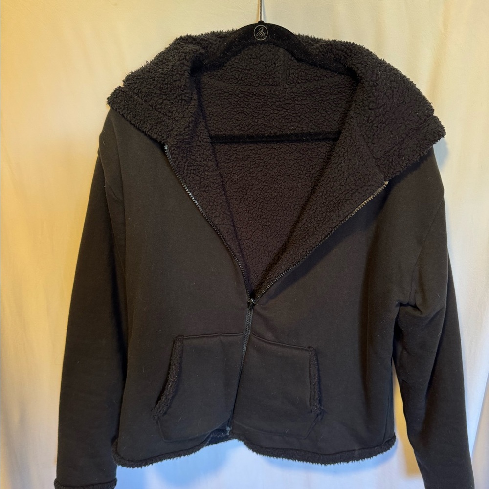 PINK Victoria's Secret Black Teddy Jacket